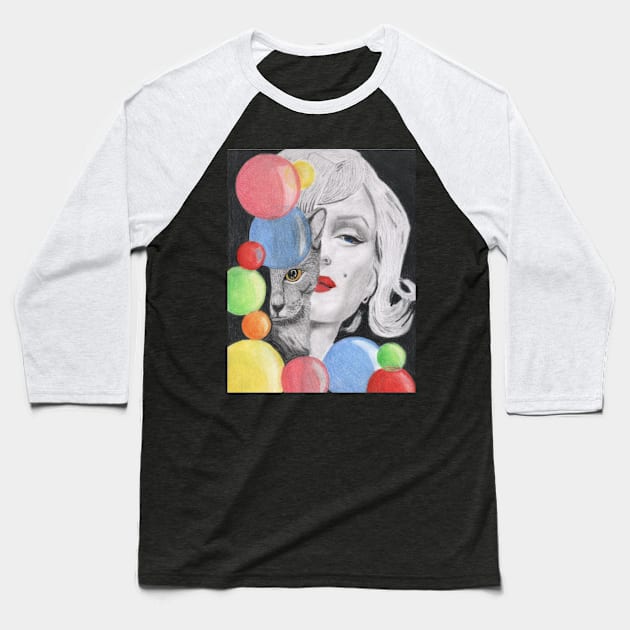 Marilyn Monroe Baseball T-Shirt by teenamarie23art